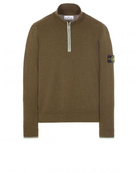 PULL STONE ISLAND DEMI ZIP 21A1 0058 OLIVE