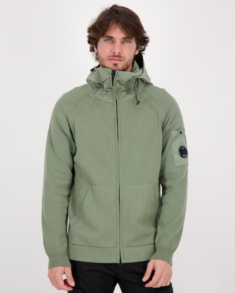 GILET CP COMPANY MAILLE CAPUCHE KN047 627 OLIVE