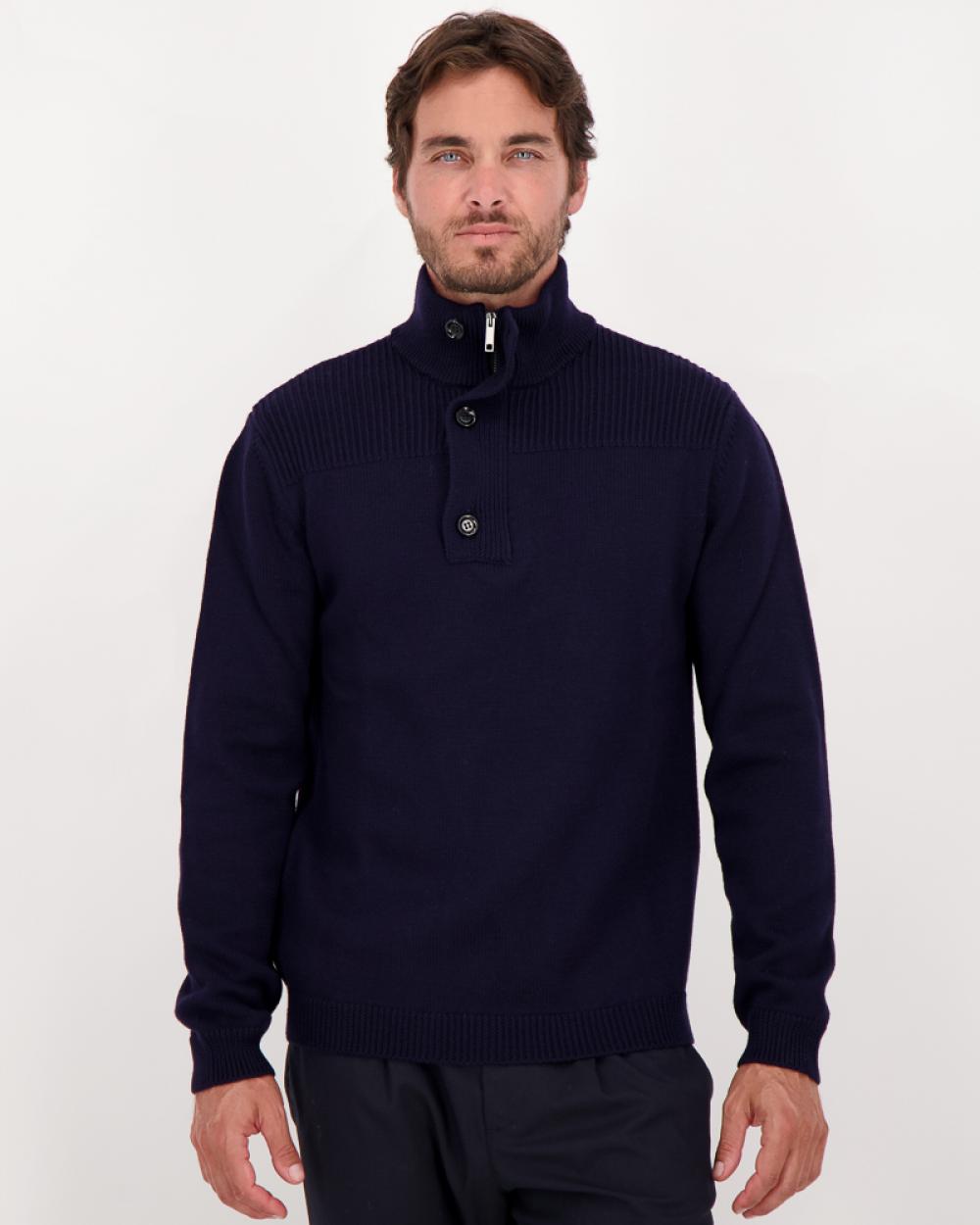 MAILLE POLO ZIPPE BOUTONS FIESOLI MARINE