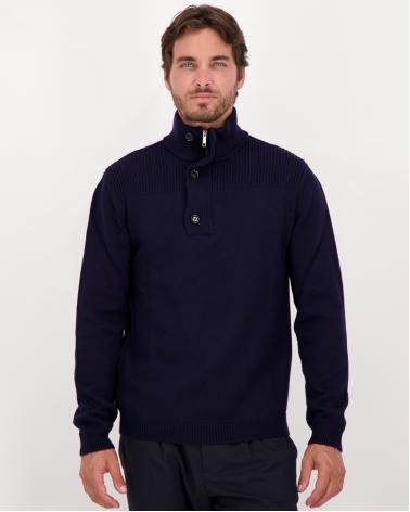 MAILLE POLO ZIPPE BOUTONS FIESOLI MARINE