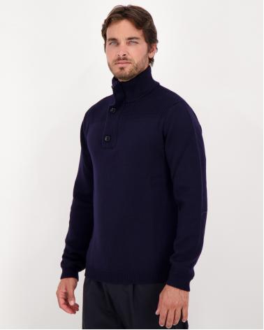 MAILLE POLO ZIPPE BOUTONS FIESOLI MARINE