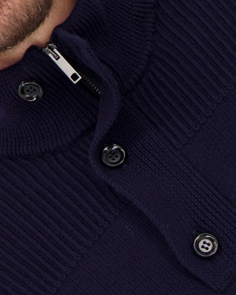 MAILLE POLO ZIPPE BOUTONS FIESOLI MARINE