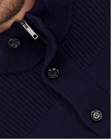 MAILLE POLO ZIPPE BOUTONS FIESOLI MARINE