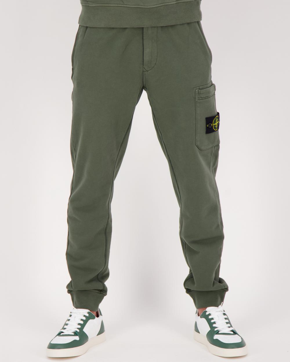 PANTALON STONE ISLAND 64 51 0059 CARGO EN MOLLETON COUPE SLIM