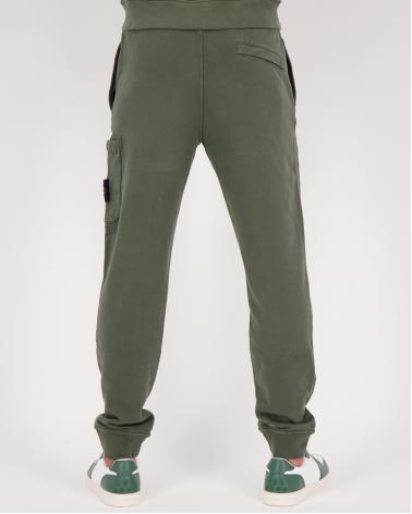 PANTALON STONE ISLAND 64 51 0059 CARGO EN MOLLETON COUPE SLIM