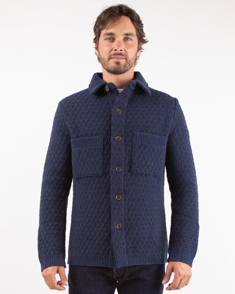 VESTE CHEMISE SUNHOUSE EN MOHAIR  BLEU