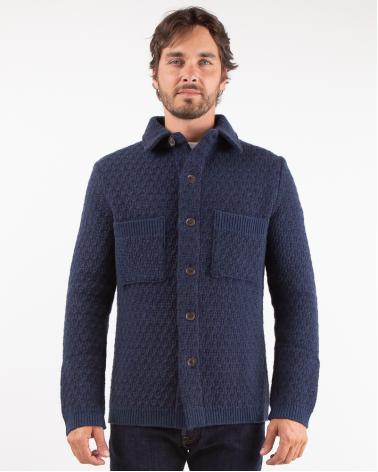 VESTE CHEMISE SUNHOUSE EN MOHAIR  BLEU