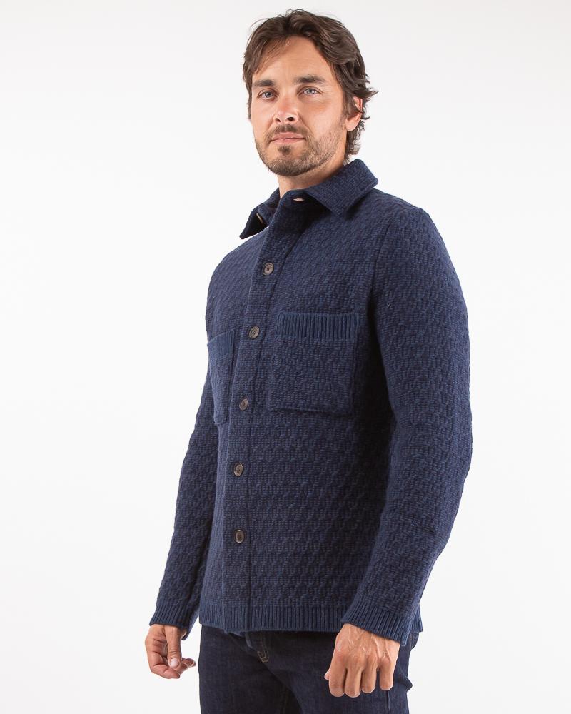 VESTE CHEMISE SUNHOUSE EN MOHAIR  BLEU