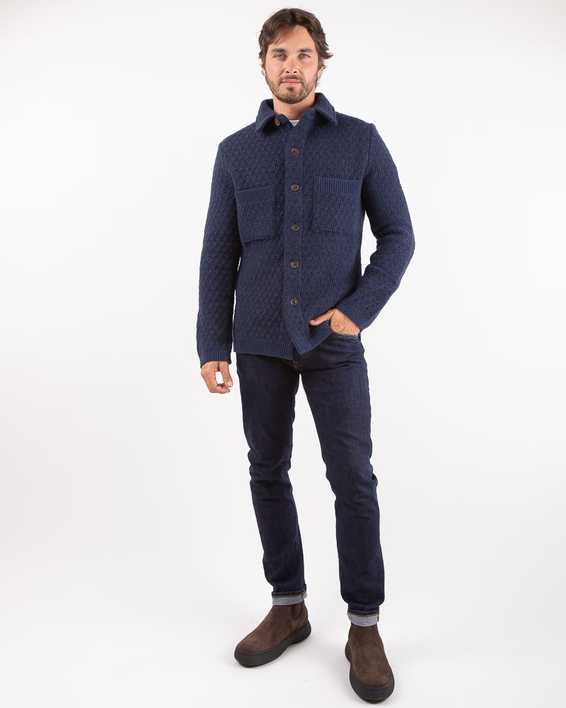 VESTE CHEMISE SUNHOUSE EN MOHAIR  BLEU