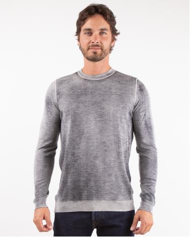 PULL AVANT TOI COL ROND  Cashmere et Soie Gris clair