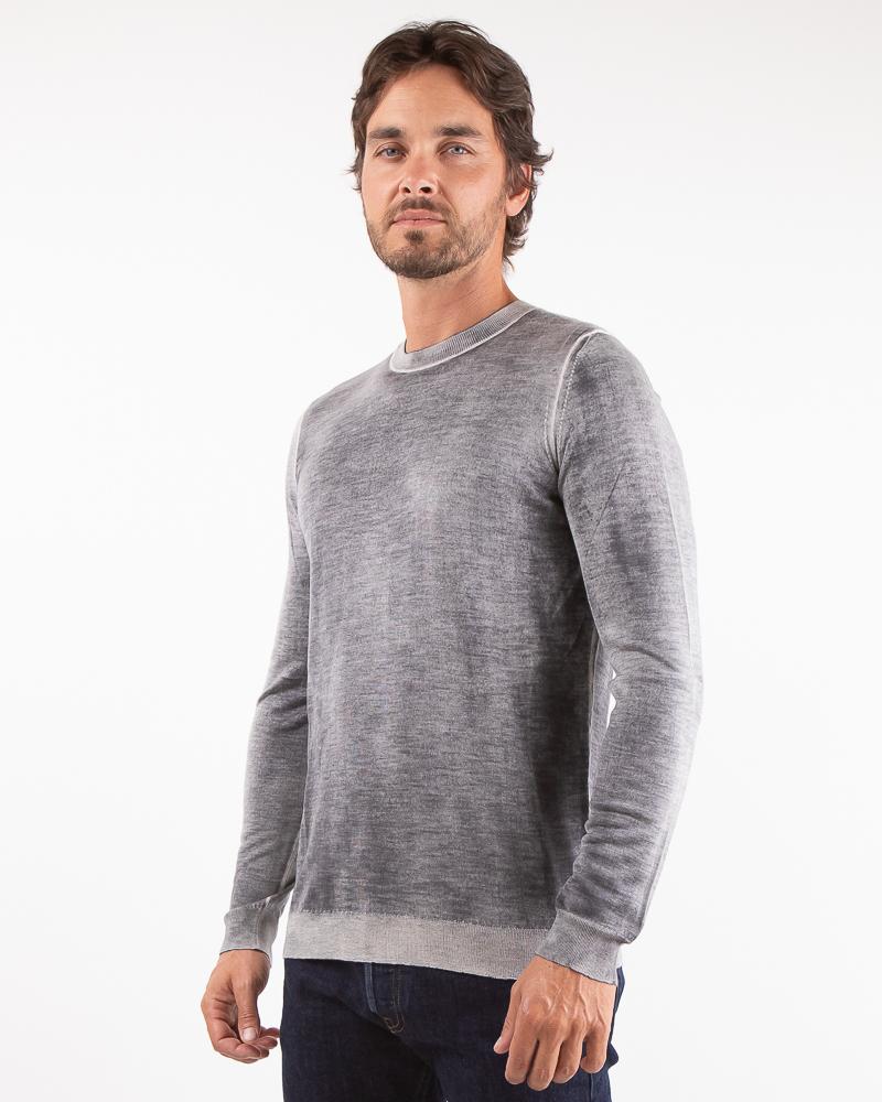 PULL AVANT TOI COL ROND  Cashmere et Soie Gris clair