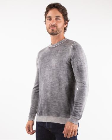 PULL AVANT TOI COL ROND  Cashmere et Soie Gris clair