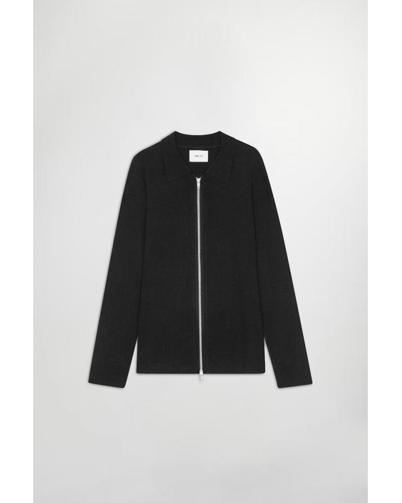 CARDIGAN NN07 HARALD  FULL ZIP NOIR