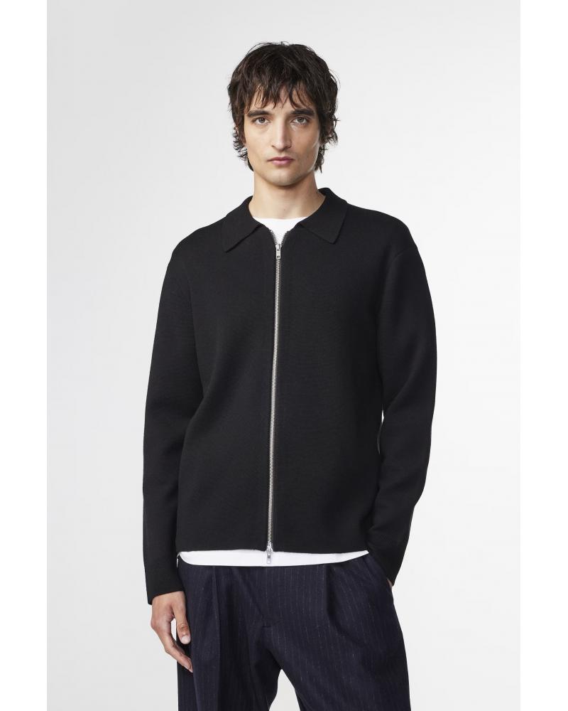 CARDIGAN NN07 HARALD  FULL ZIP NOIR