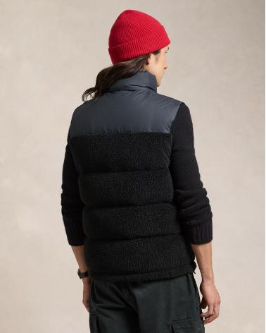 GILET RALPH LAUREN HYBRIDE SHERPA /DUVET NOIR 