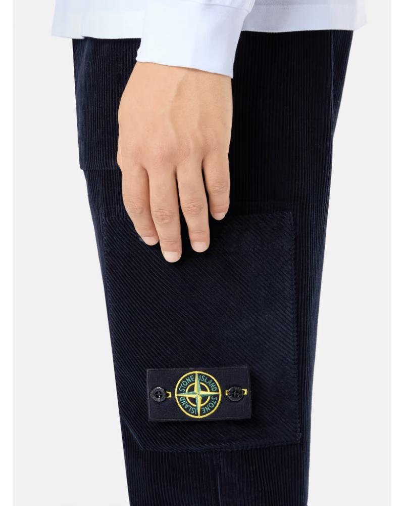 PANTALON STONE ISLAND  VELOURS 322604 0020 MARINE