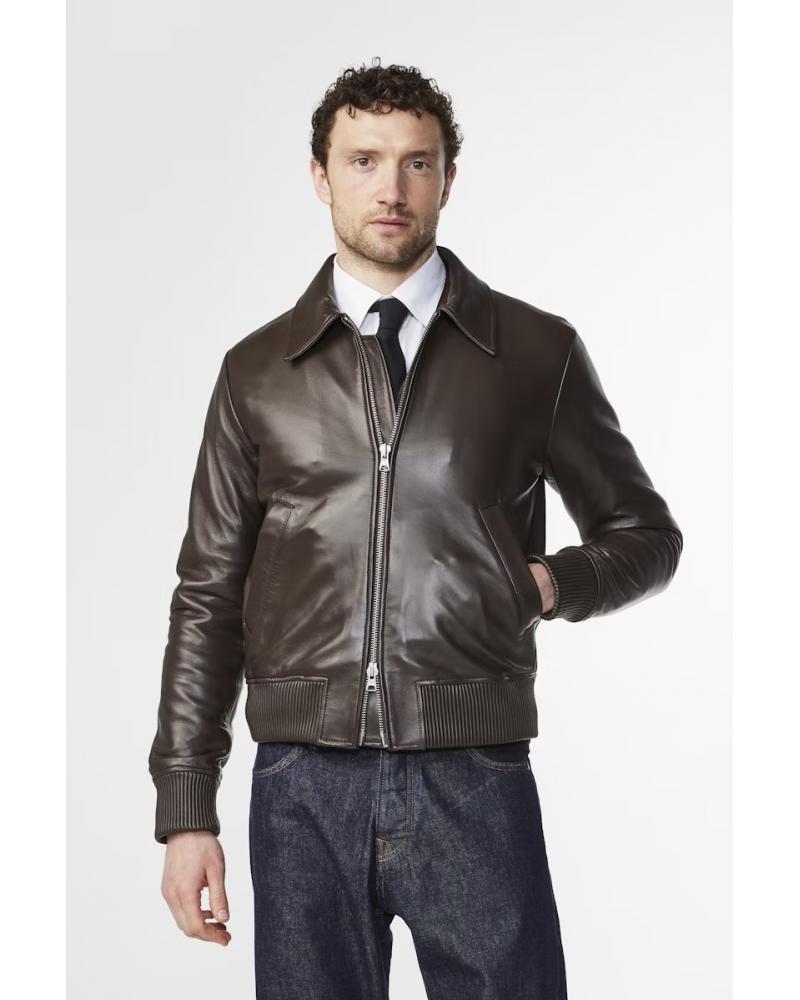 BLOUSON CUIR NN07 MARRON