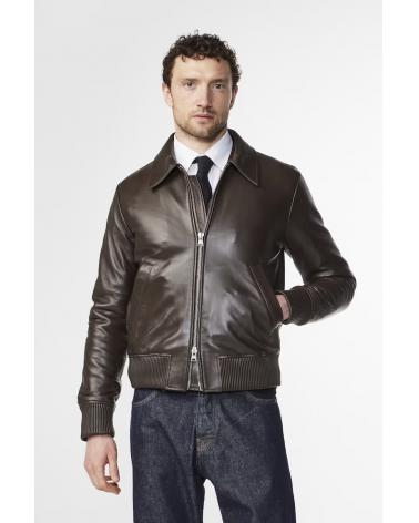 BLOUSON CUIR NN07 MARRON