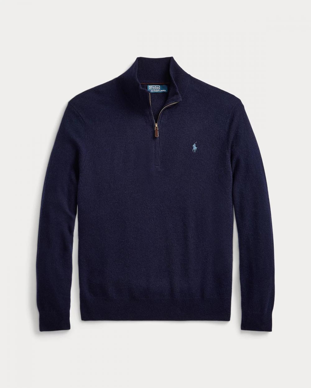 MAILLE DEMI ZIP RALPH LAUREN MARINE