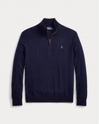 MAILLE DEMI ZIP RALPH LAUREN MARINE