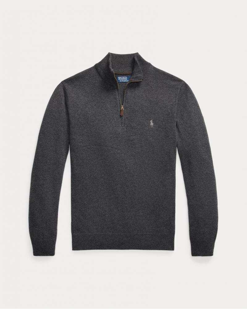 MAILLE DEMI ZIP RALPH LAUREN GRIS