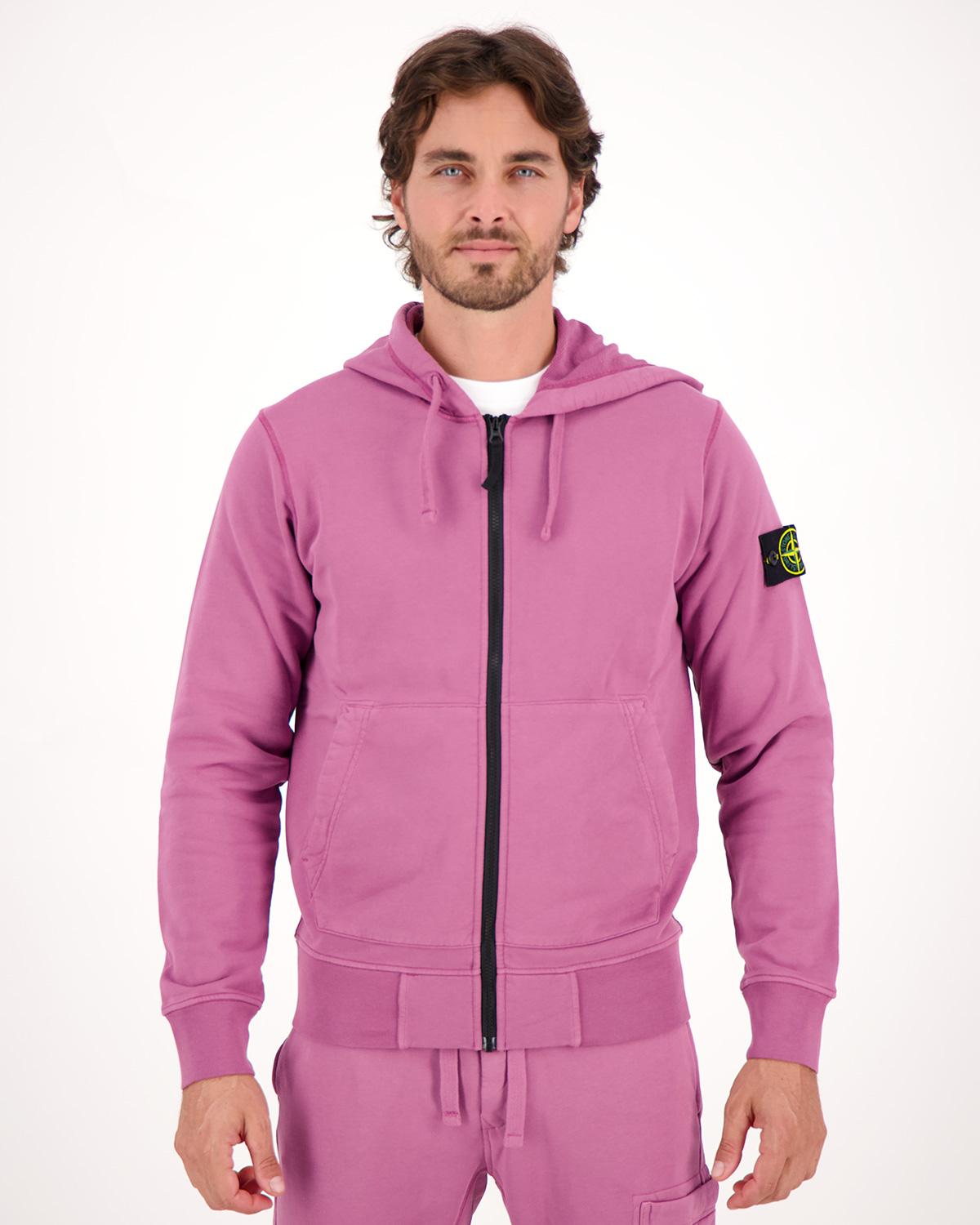 GILET SWEAT ZIPPE STONE ISLAND  HOODIE 4251 0086 Rose