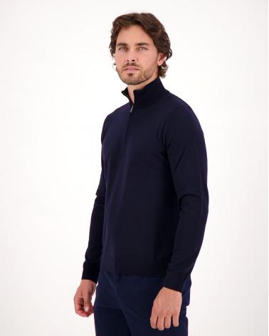 PULL ZANONE DEMI ZIP MARINE