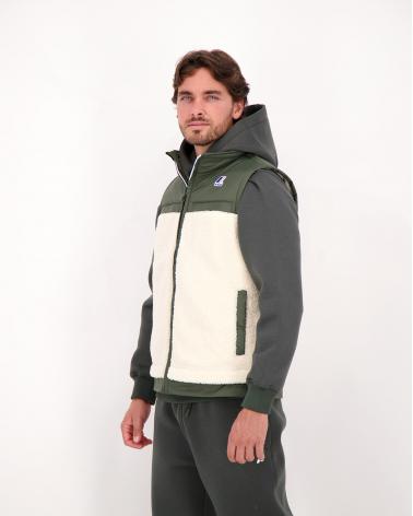 GILET K-WAY  LE VRAI 3.0 JILE ORSETTO ECRU -GREEN