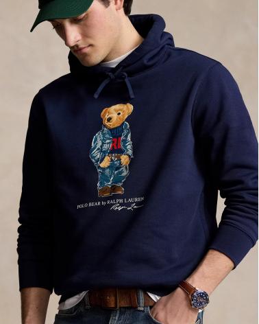 SWEAT HOODIE RALPH LAUREN  BEAR MARINE 