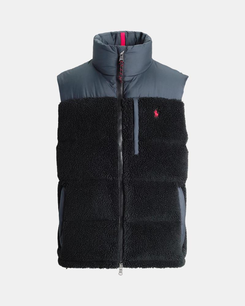 GILET RALPH LAUREN HYBRIDE SHERPA /DUVET NOIR 