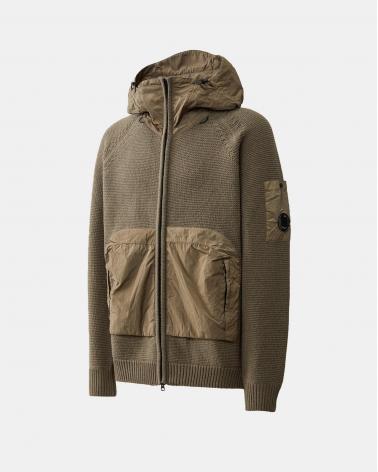 CARDIGAN CP COMPANY HOODED LAMBSWOOL MIXED  KN245  359