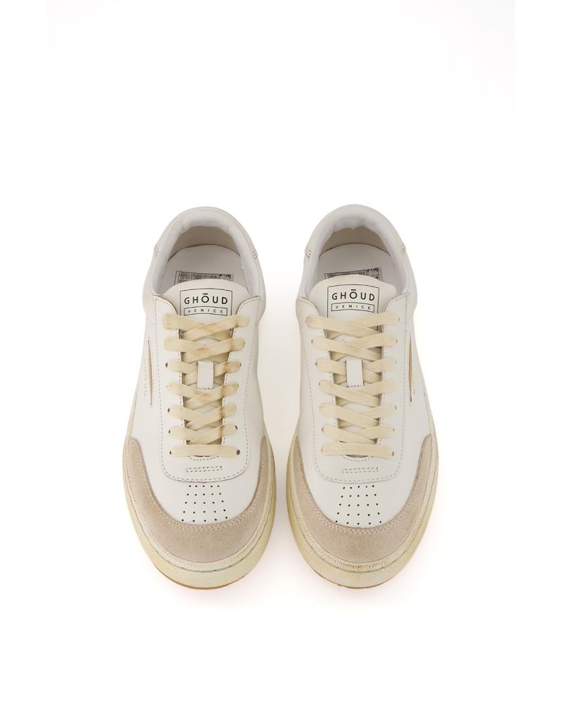 BASKET GHOUD  LIDO  LBLM  LS04  LEATHER /SUEDE WHITE TAUPE