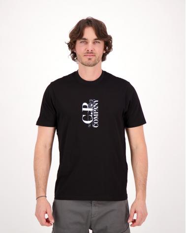 TEE SHIRT C.P COMPANY VERTICAL  LOGO S138  999 Noir