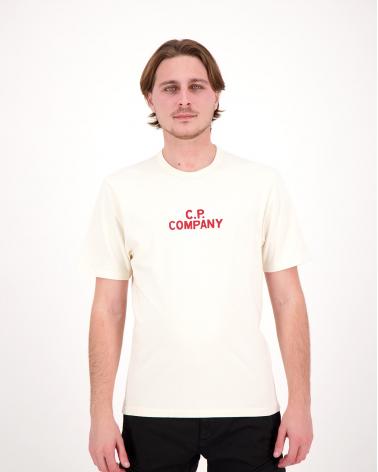 TEE SHIRT CP COMPANYTS252  402  LOGO NATUREL