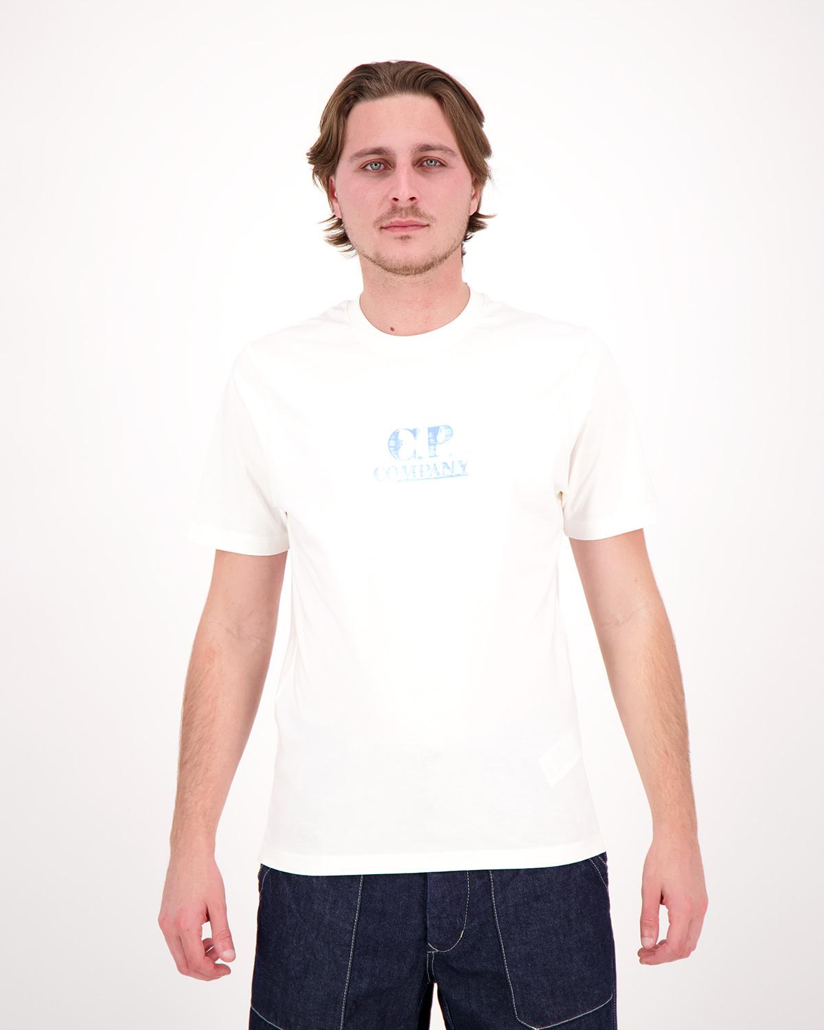 TEE SHIRT C.P COMPANY LOGO GRAPHIC S143 103 Blanc