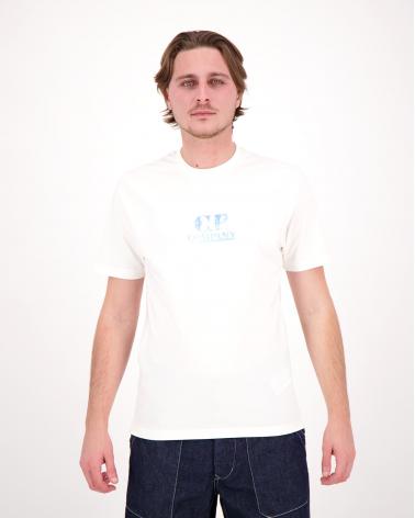 TEE SHIRT C.P COMPANY LOGO GRAPHIC S143 103 Blanc