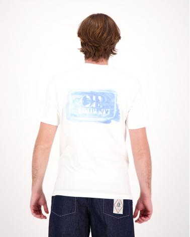 TEE SHIRT C.P COMPANY LOGO GRAPHIC S143 103 Blanc