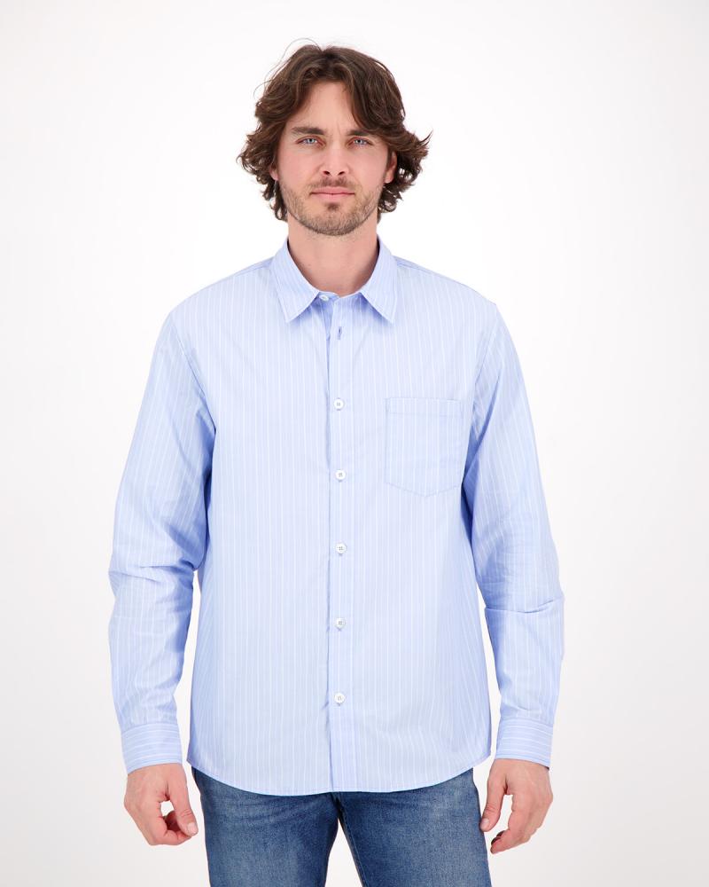 CHEMISE A.P.C.  CLEMENT RAYURES BLEU