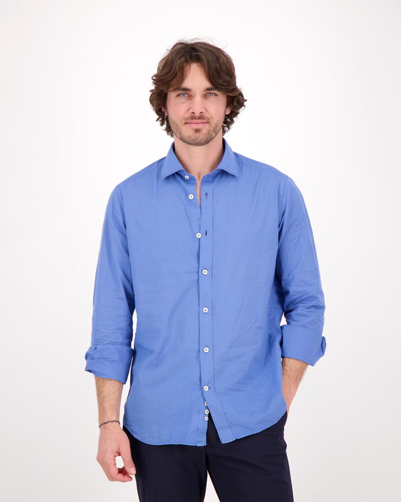 CHEMISE TINTORIA MATTEI VOILE DE COTON BLEU