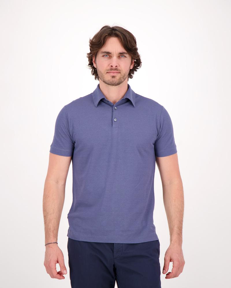 POLO ZANONE ICE COTON BLEU