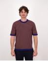 TEE SHIRT K-WAY COMBES STRIPES BROWN  BRAN