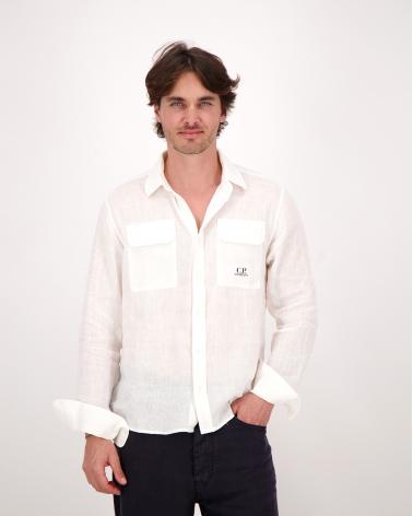 CHEMISE CP.COMPANY LIN SH250 103 BLANC