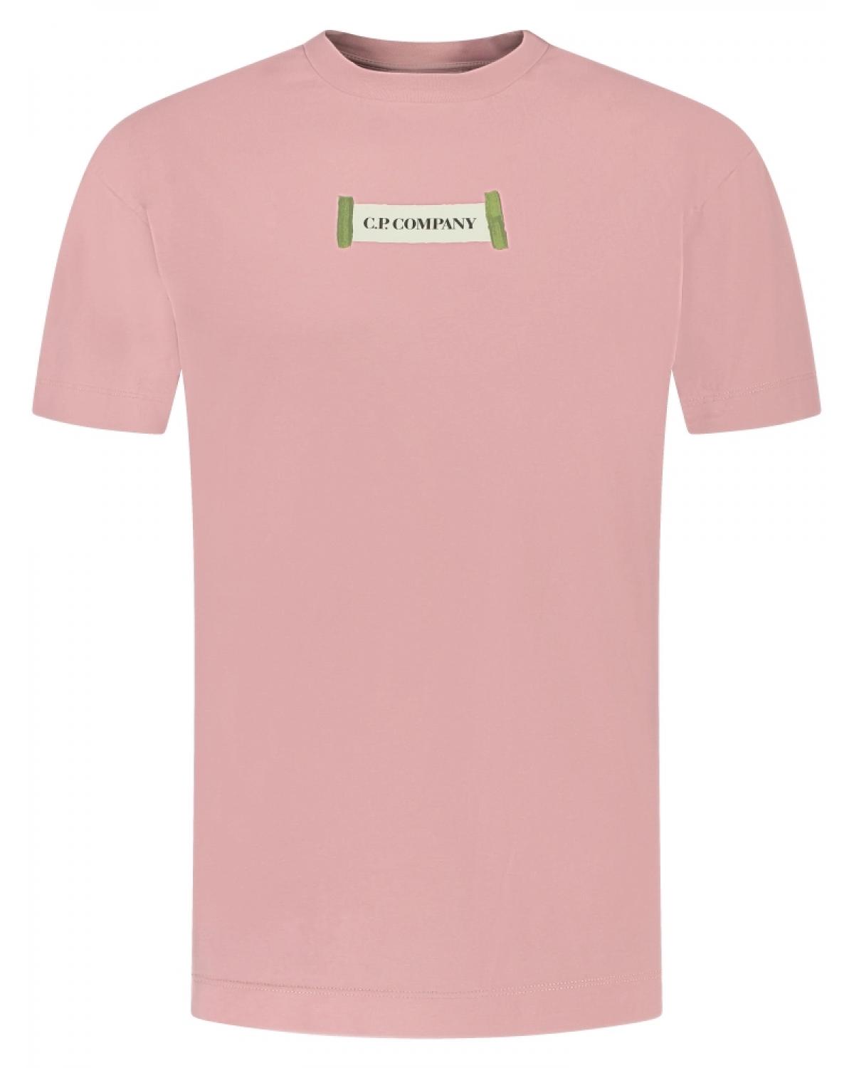 TEE SHIRT CP COMPANY TS LOGO 148 520 ROSE