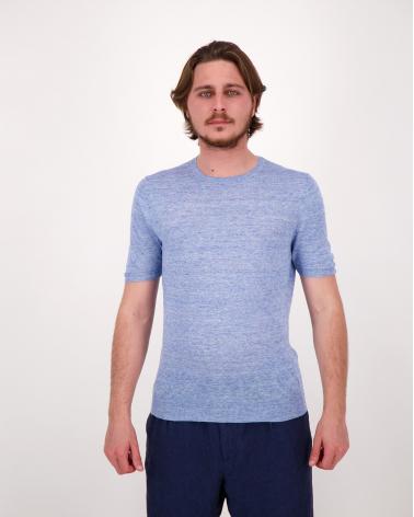 TEE SHIRT GRAN SASSO LIN BLEU