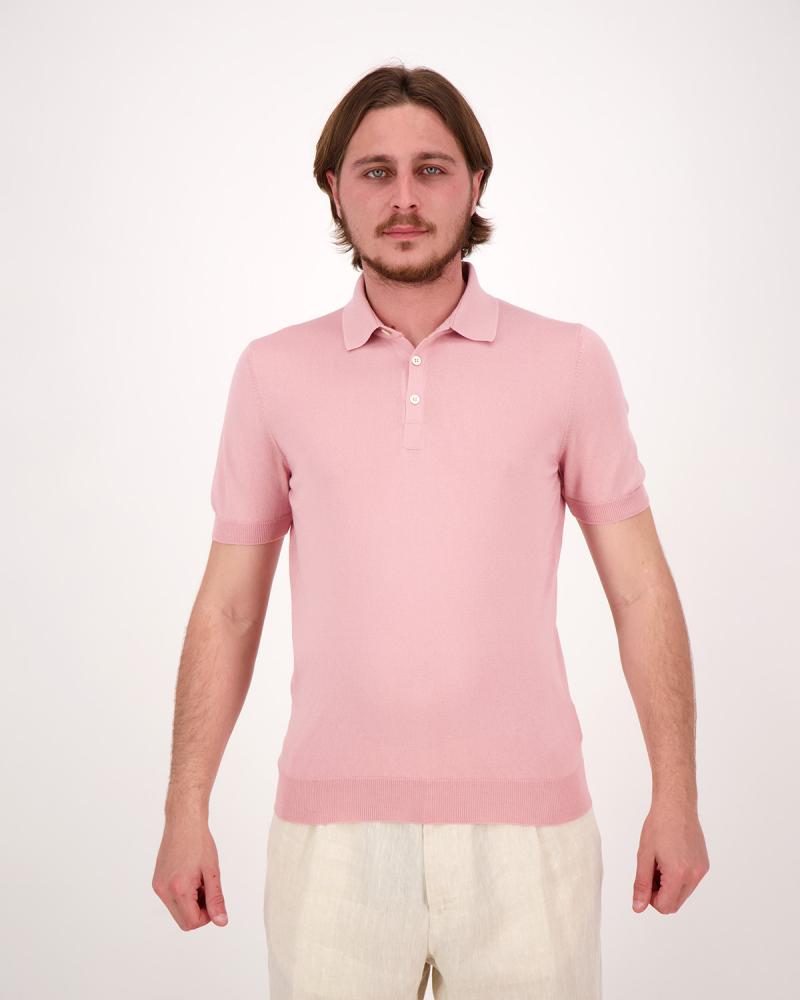 POLO GRAN SASSO COL BOUTONS ROSE