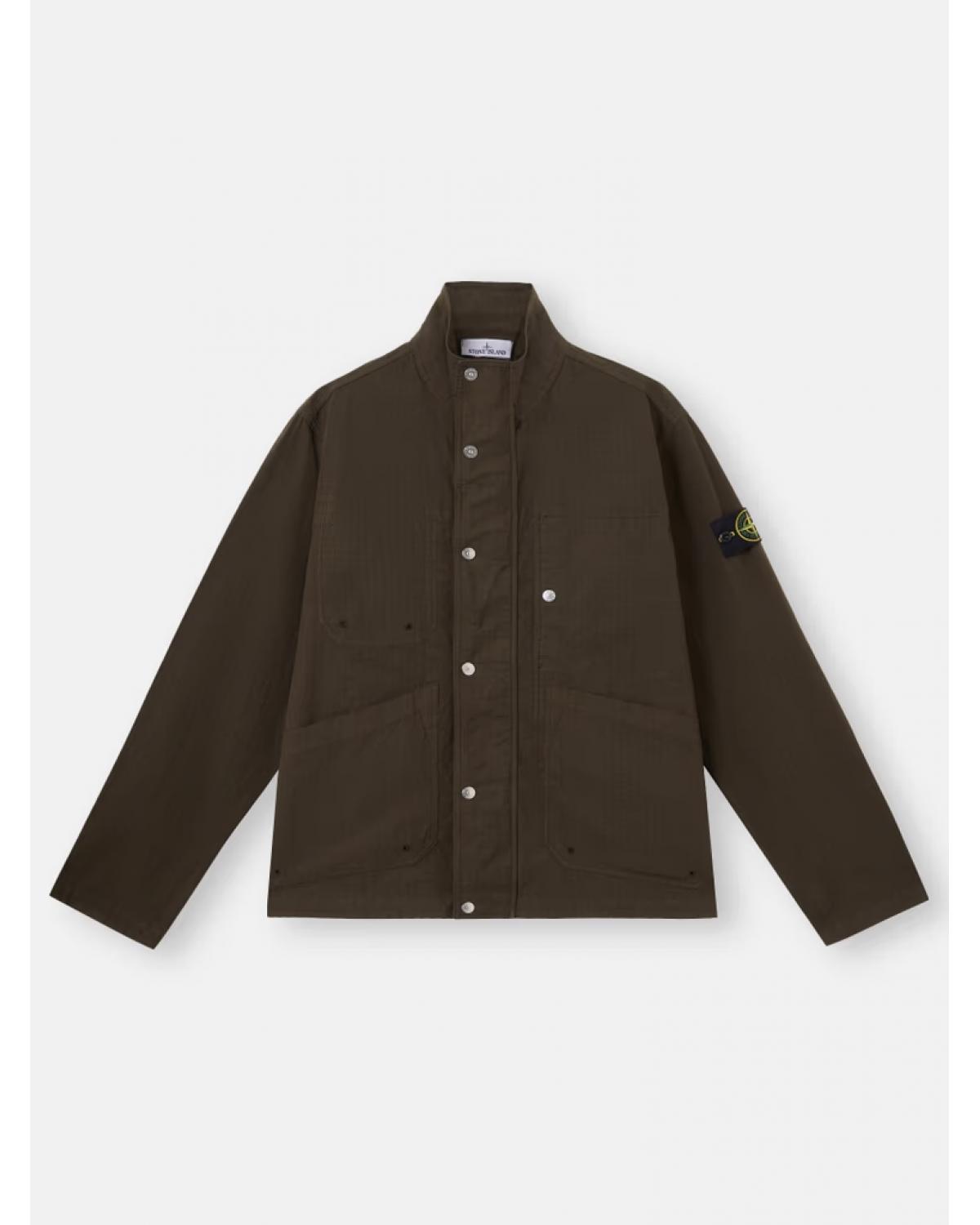 JACKET STONE ISLAND RIPSTOP 4100092 0054 VERT MILITAIRE