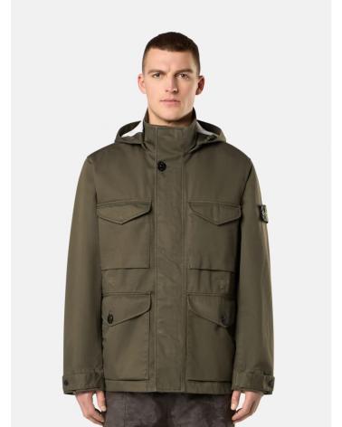 JACKET STONE ISLAND RASO GOMMATO 4100064 0054  VERT MILITAIRE