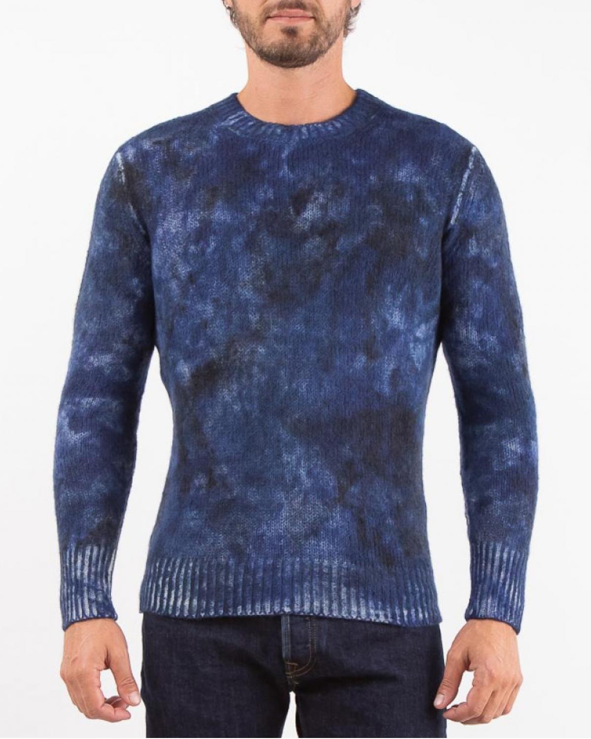 PULL AVANT TOI COL ROND CASH/SOIE/LAINE BLEU