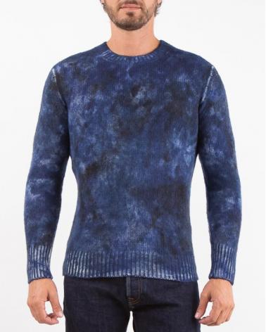 PULL AVANT TOI COL ROND CASH/SOIE/LAINE BLEU