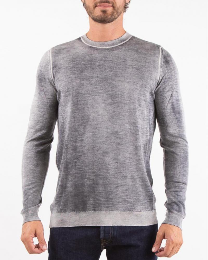 PULL AVANT TOI COL ROND  Cashmere et Soie Gris clair